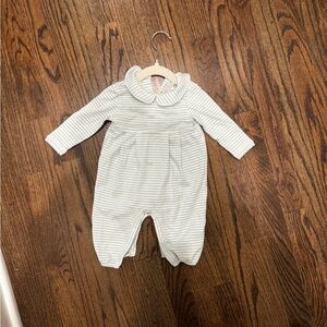 The Beaufort Bonnet Company light blue Striped Romper